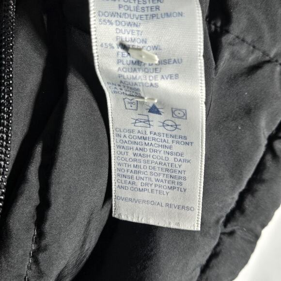 Tommy Hilfiger Coat Womens XL Black Down Puffer Long Quilted Two Way Zip Winter - Picture 12 of 12